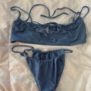 Skatie Blue and White Checkered Bikini